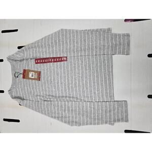 Eddie Bauer Women's Gray Striped Sweater Size XL